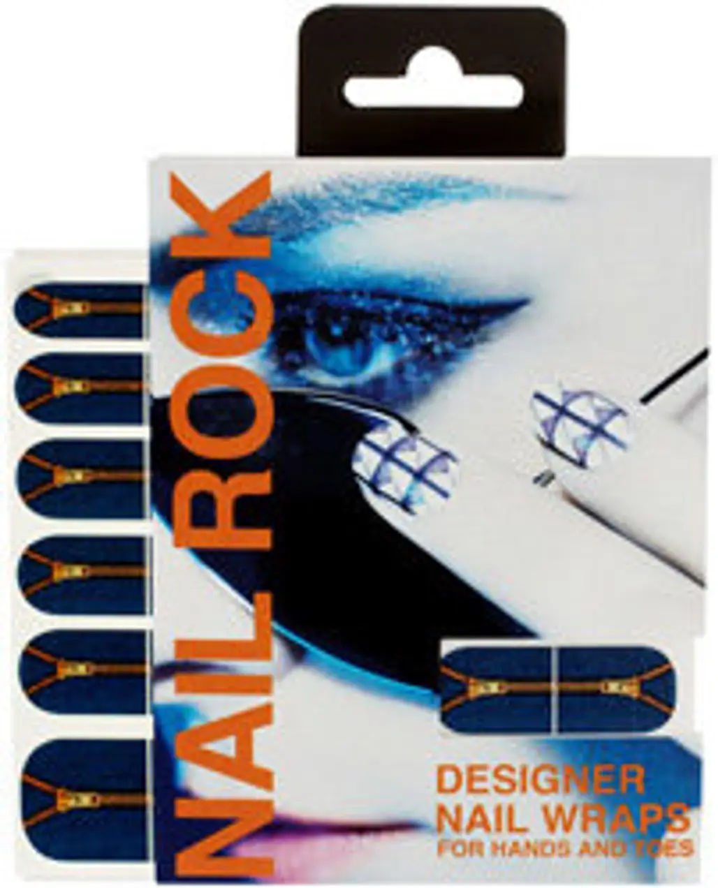 Nail Rock Fashion Print Designer Nail Wraps in Denim Zip