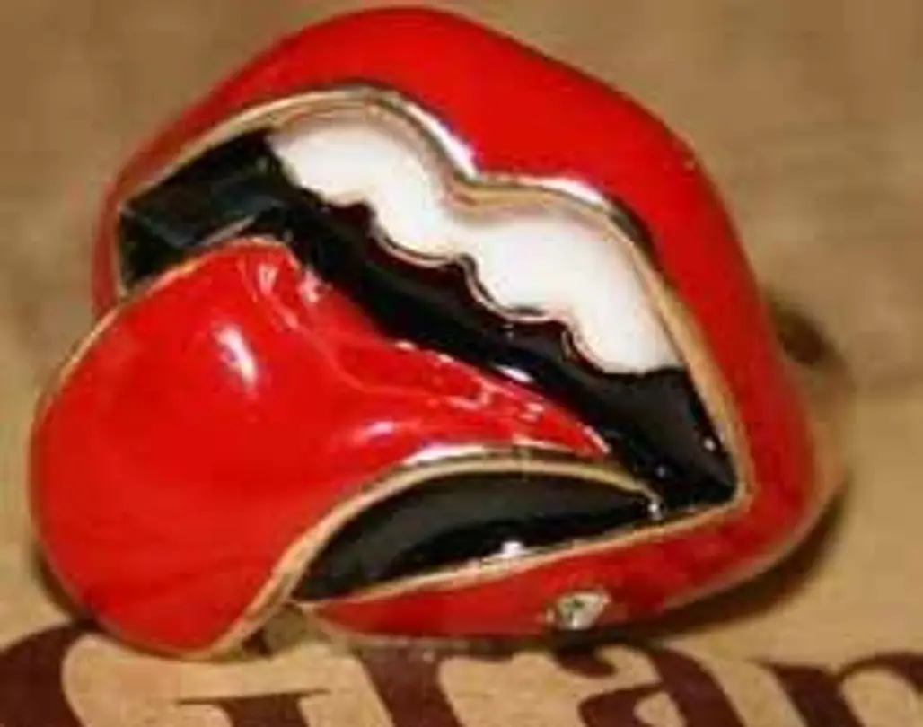The Rolling Stone Inspired Red Lip Cocktail Ring