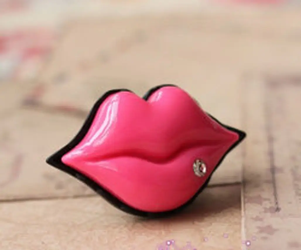 Fashion Adjustable Big Mouth Sexy Lip Cocktail Ring