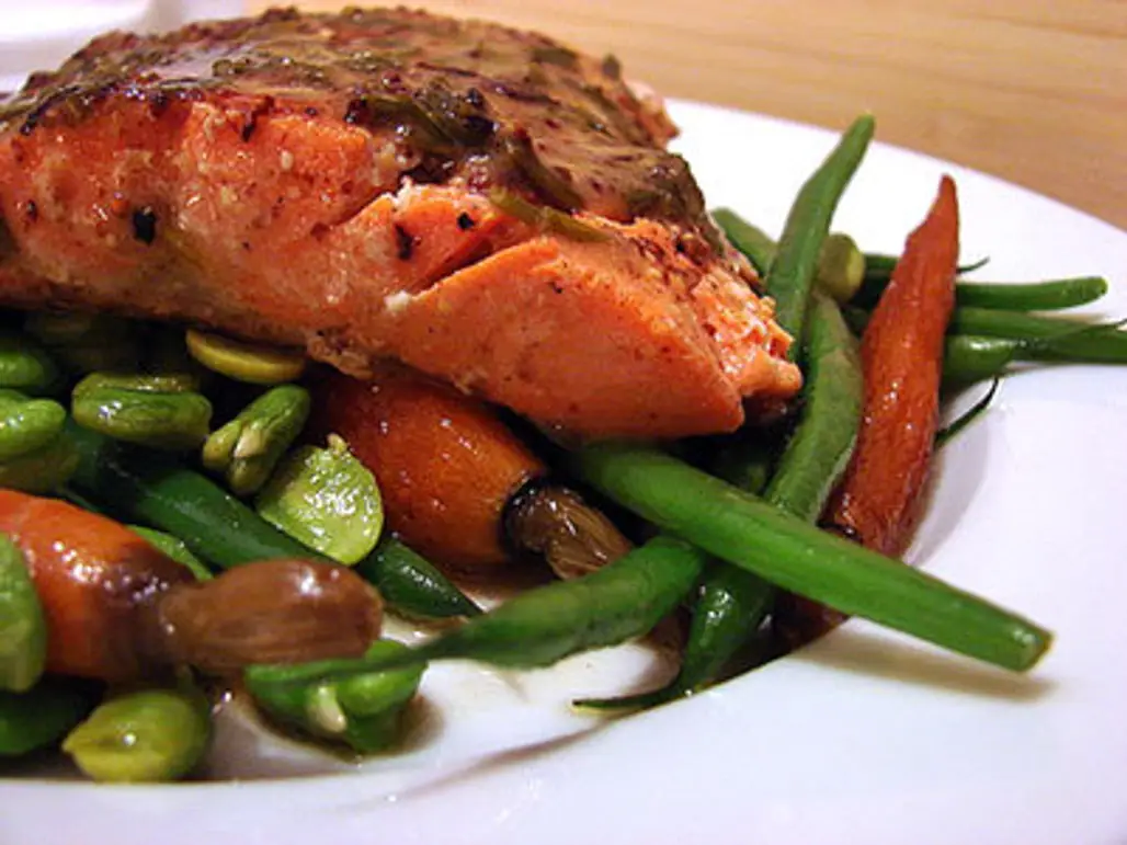Chinese Stir Fried Vegetables with Salmon