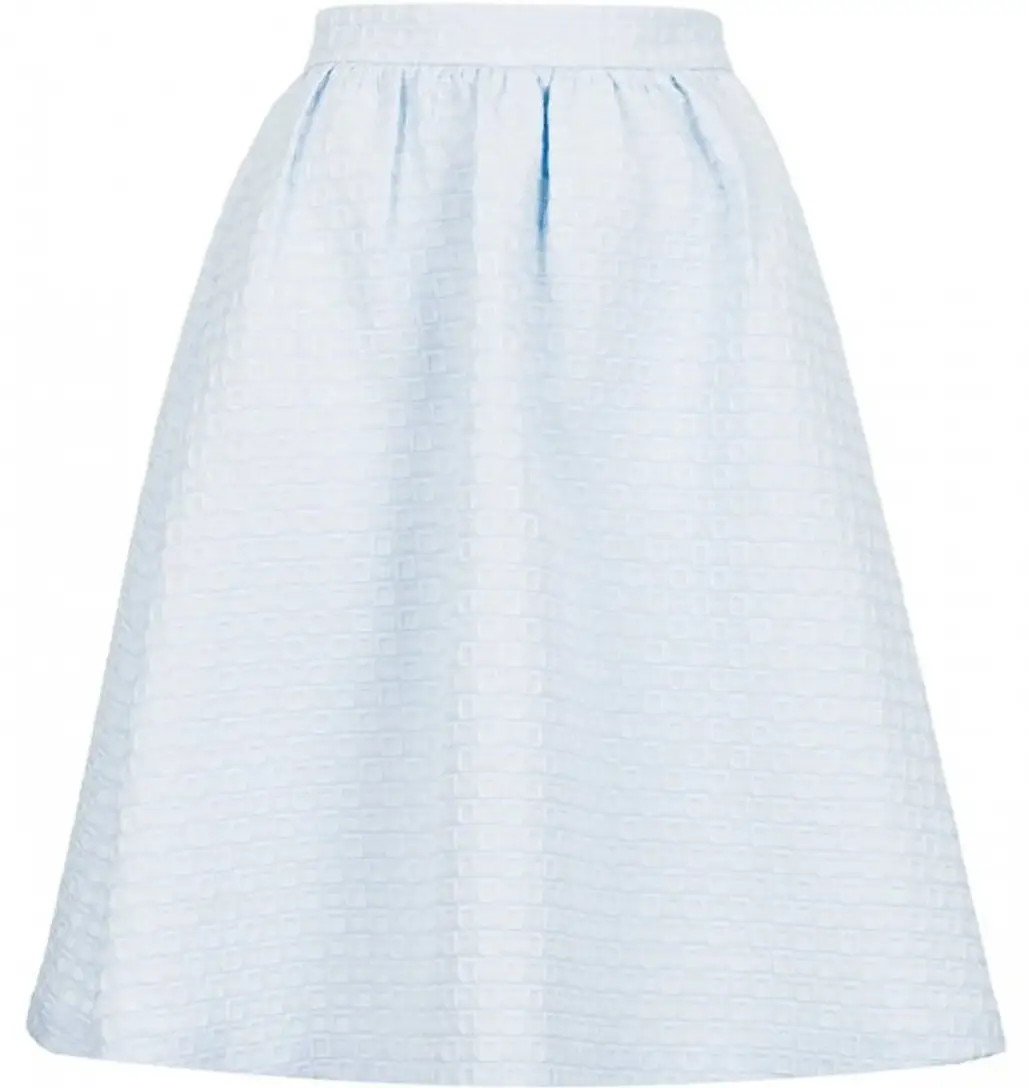 Topshop Textured Gathered Midi Skirt
