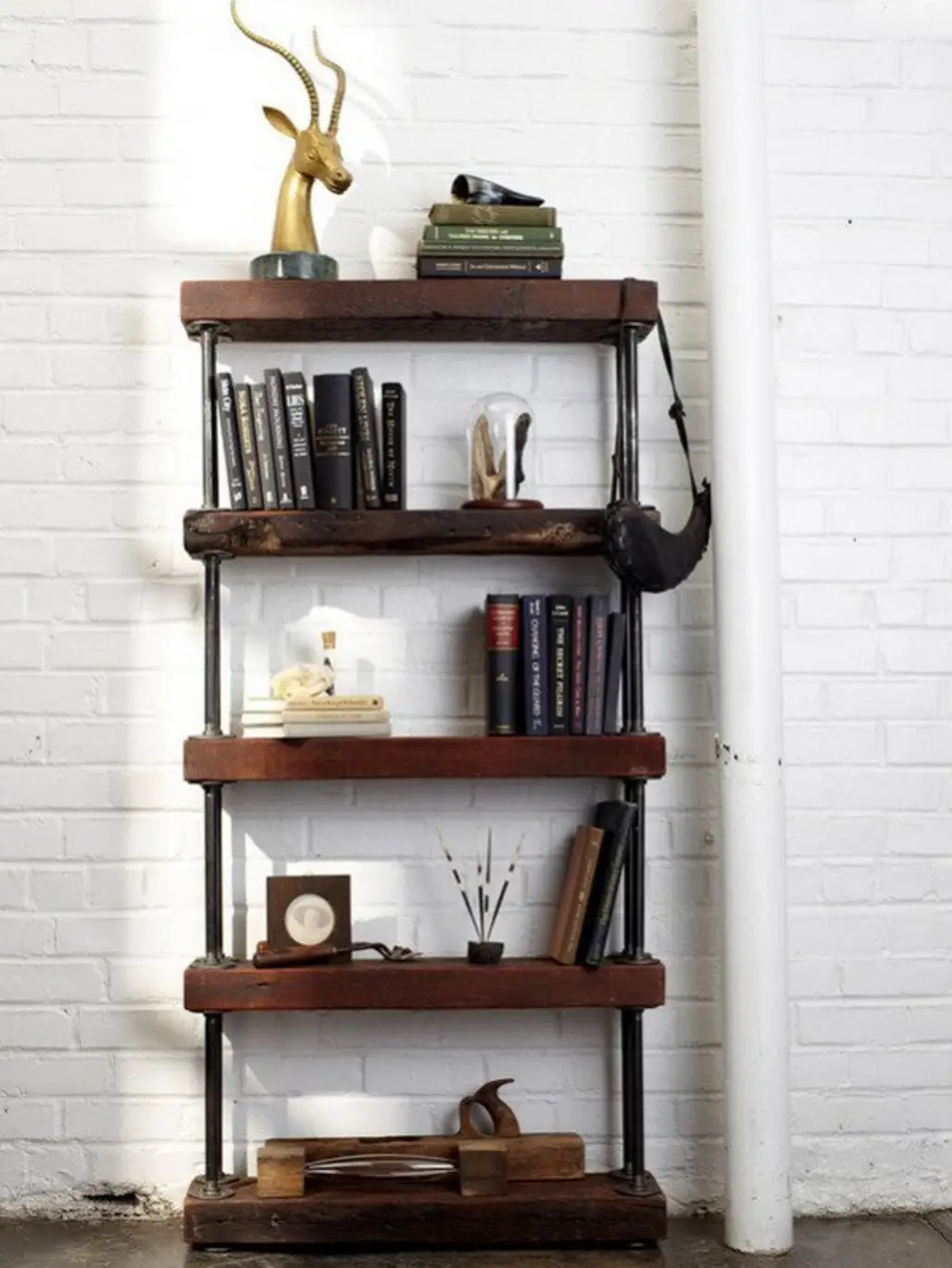Reclaimed Pipe and Wood Shelf