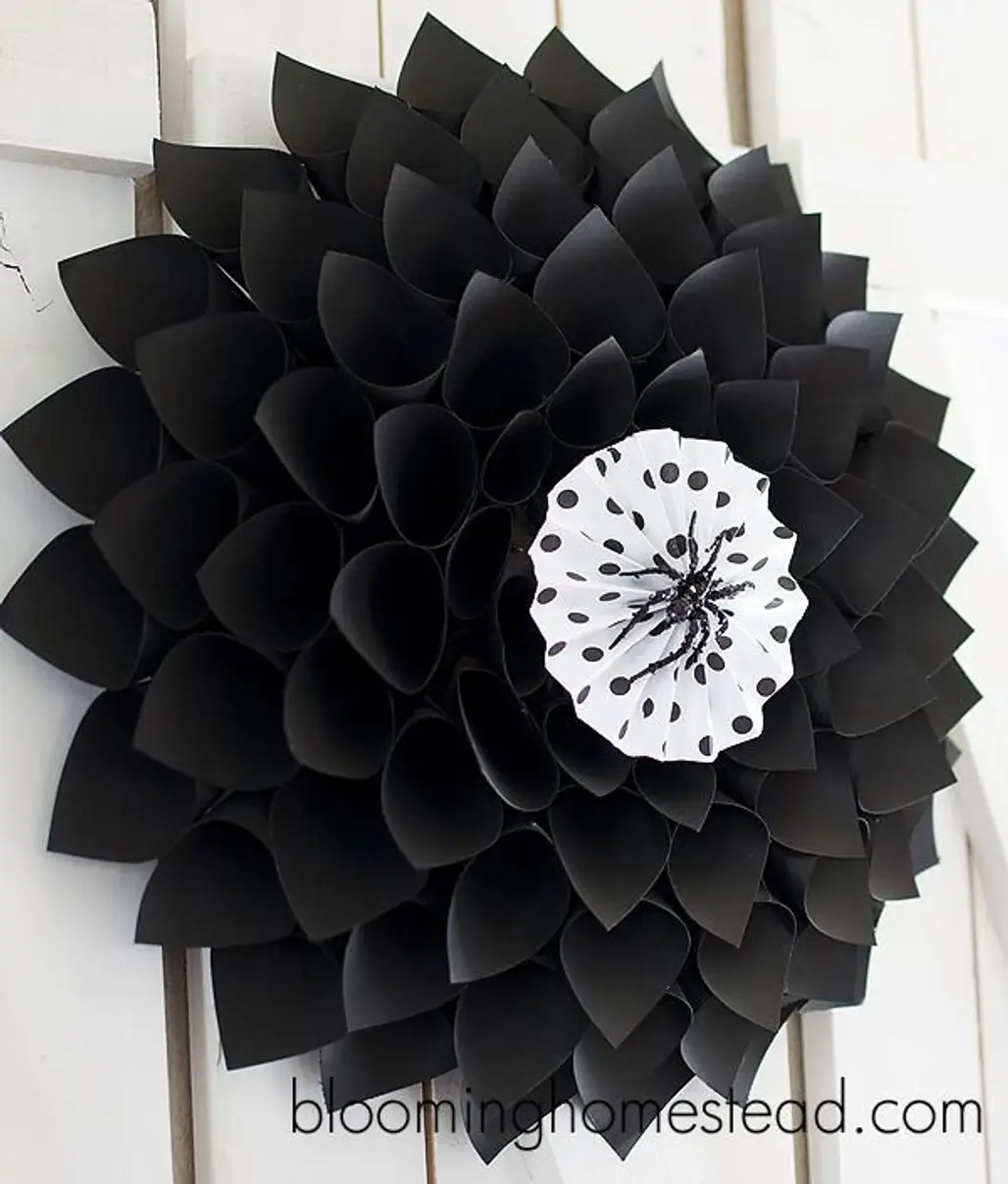 Black Floral Wreath