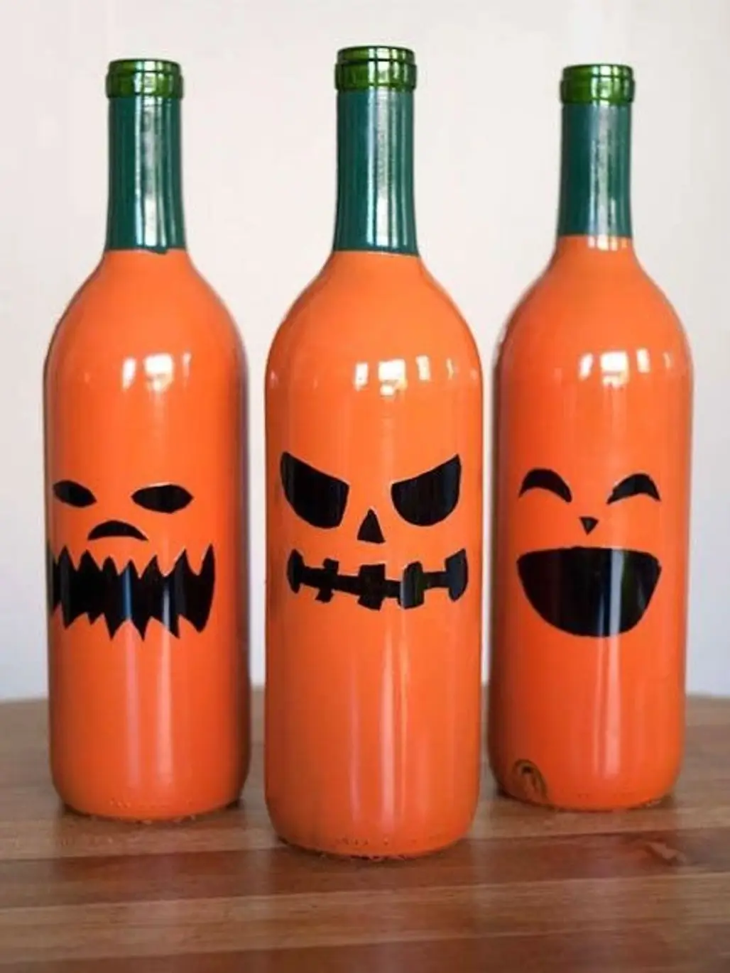 Wine Bottle Jack-o-Lanterns