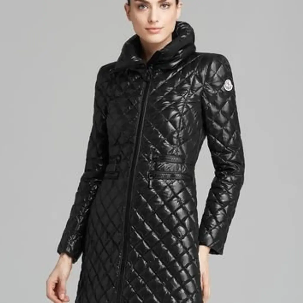Moncler Grandval Quilted Mid Length Long Puffer Coat