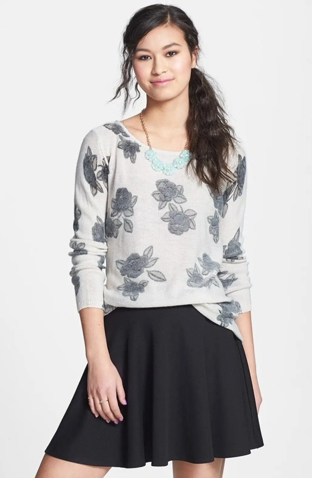 ‘Floral Grunge’ Tunic Pullover