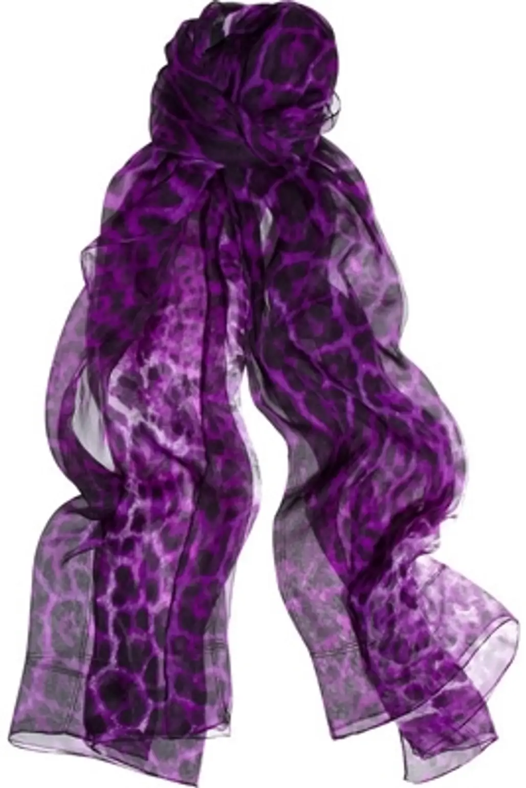 YSL Silk-Chiffon Leopard Scarf