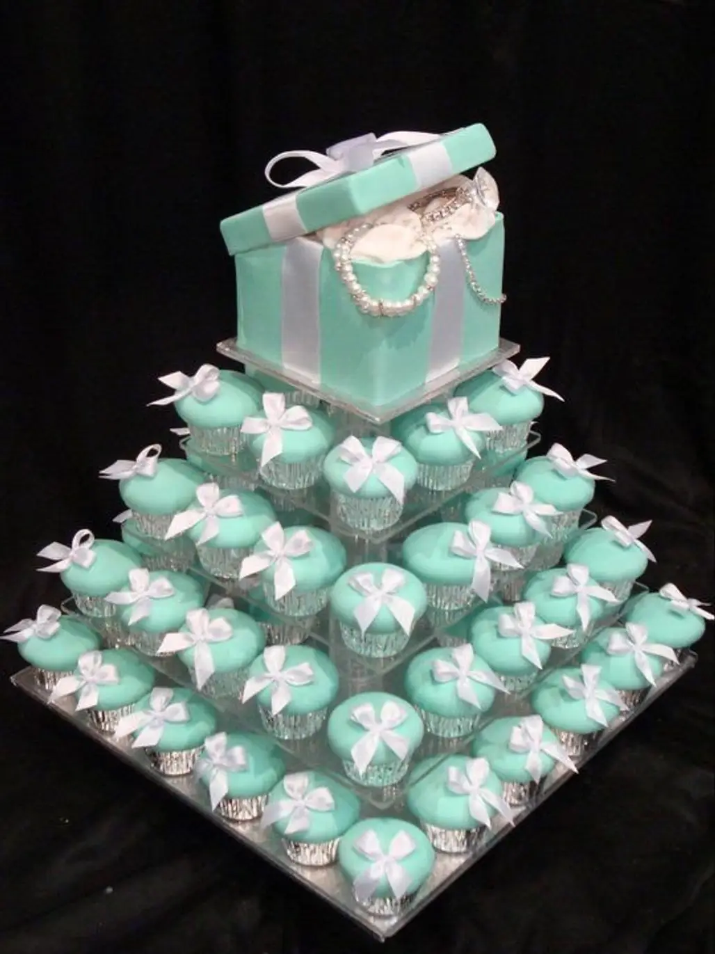 Tiffany's Wedding Cake and Cupcakes