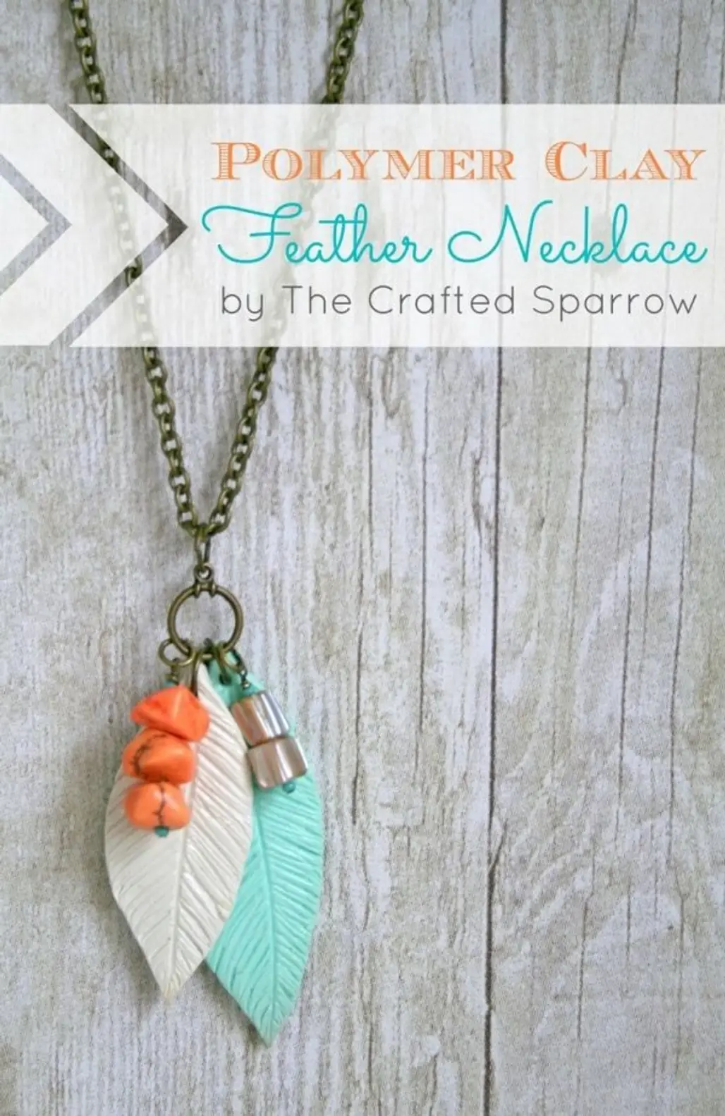 Polymer Clay Feather Necklace