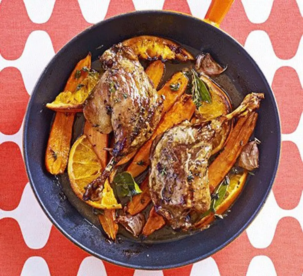 Roast Duck with Citrus and Carrots