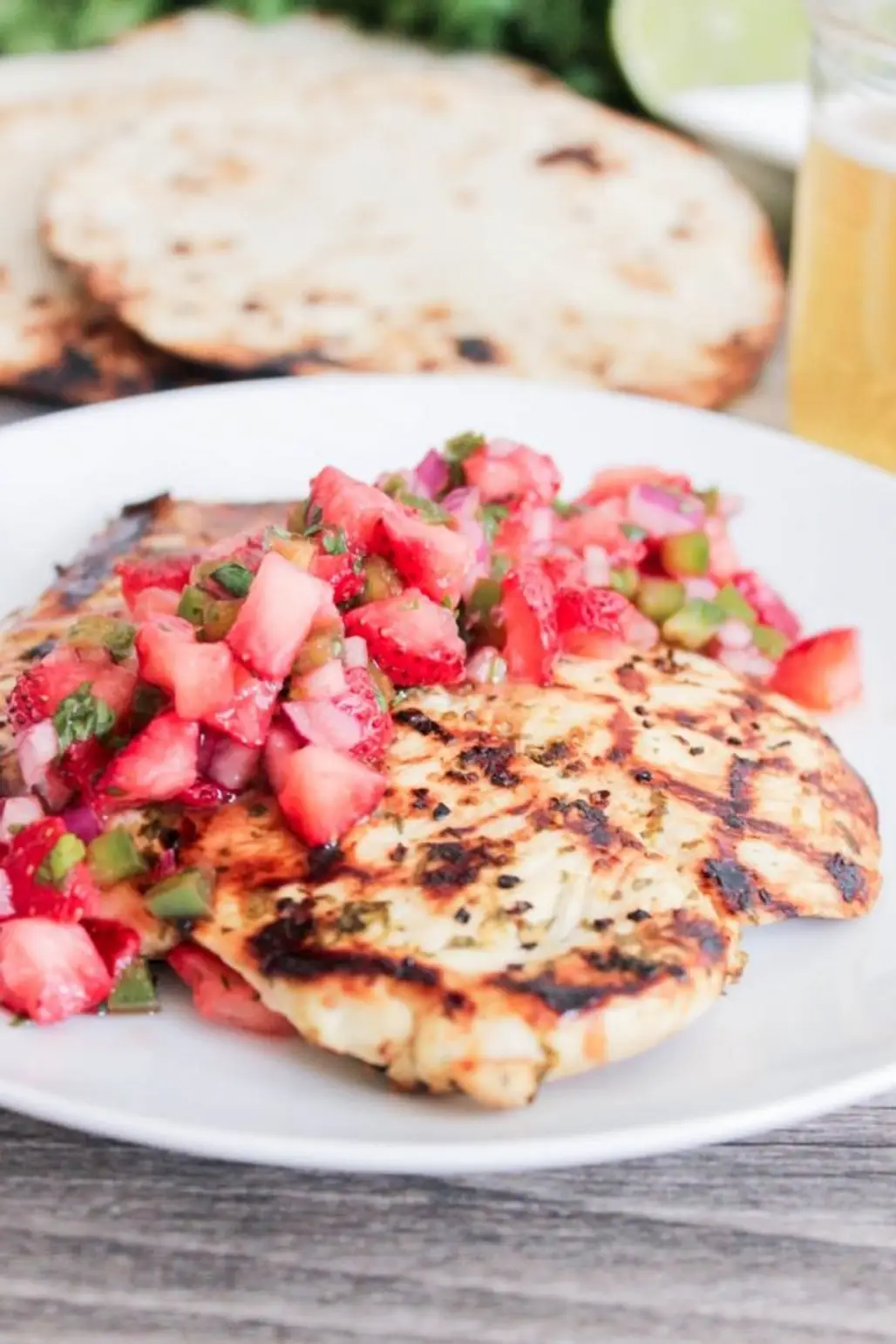 Cilantro-Lime Grilled Chicken with Strawberry-Jalapeño Salsa