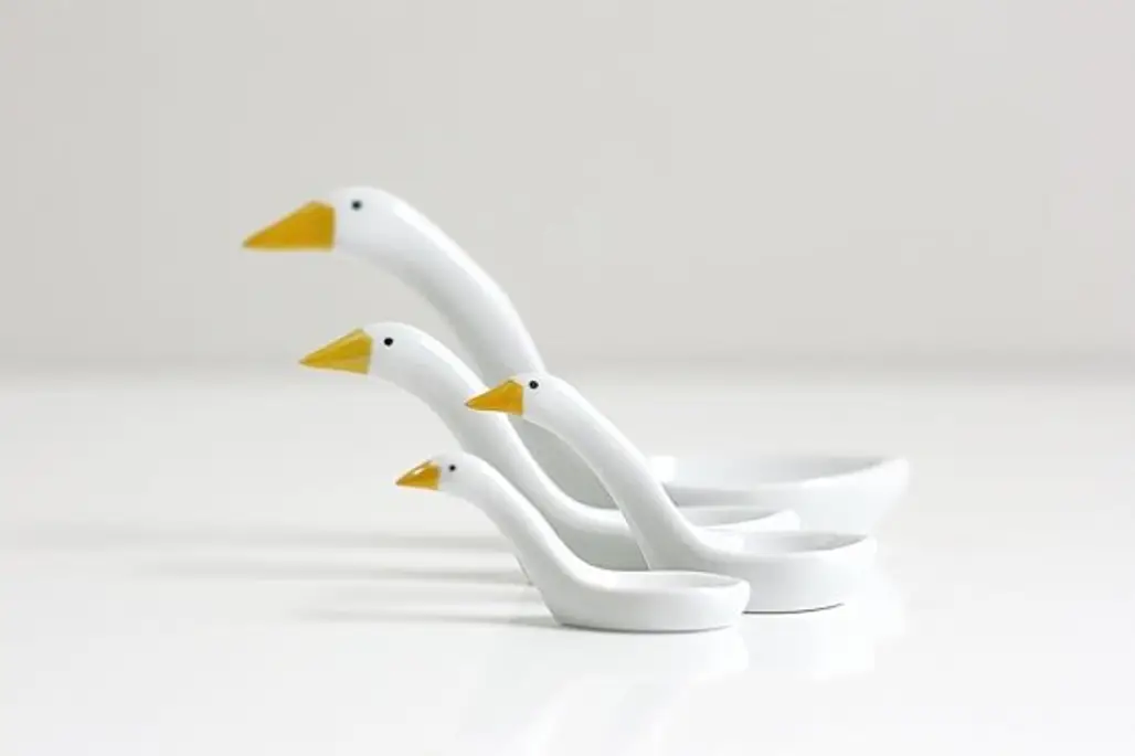 Vintage Porcelain Geese Measuring Spoons