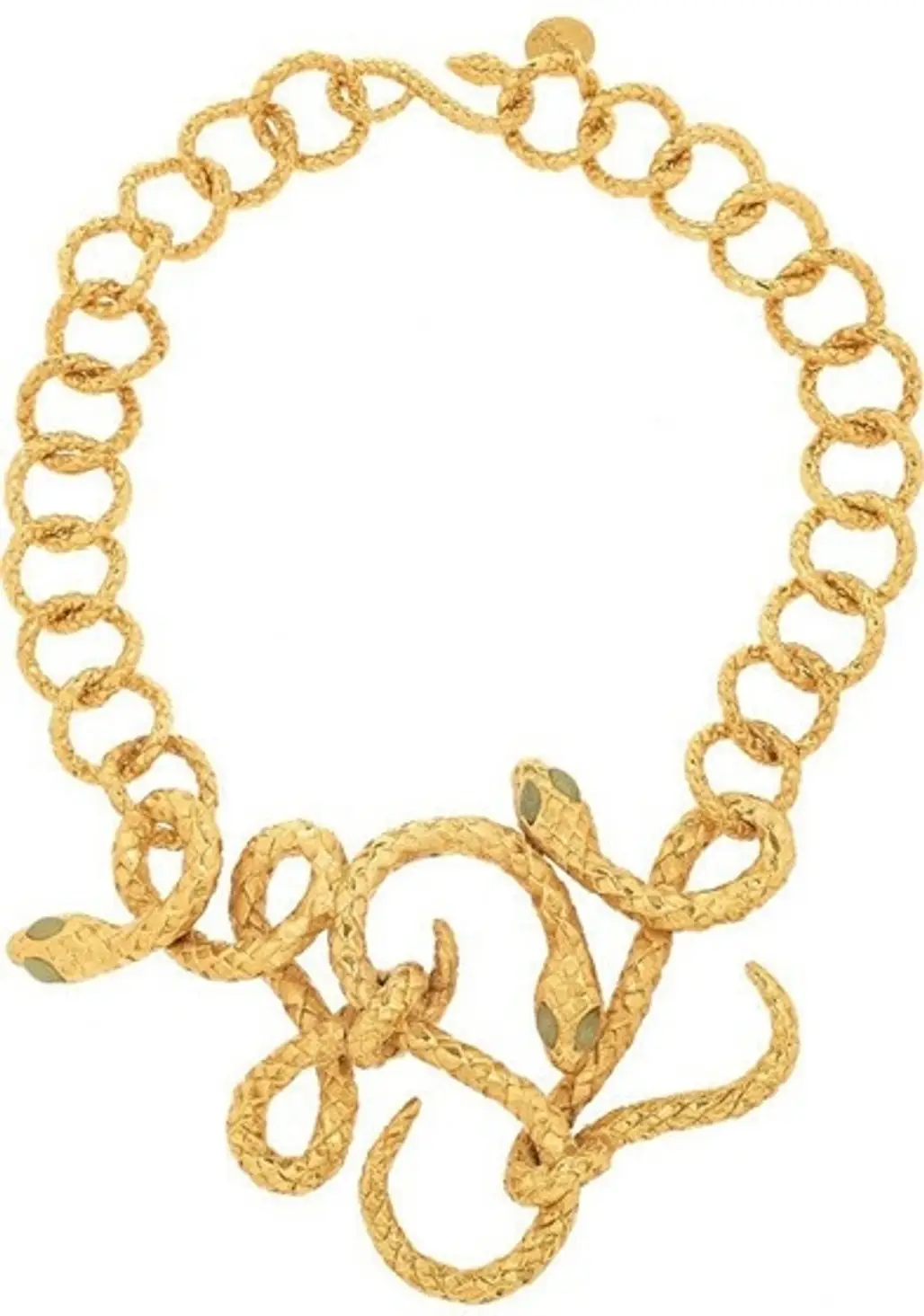 Yves Saint Laurent Gold-Plated Jade Serpent Necklace