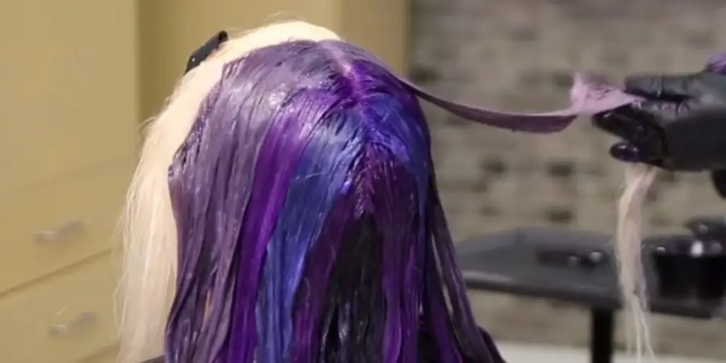 Apply a Deep Lavender Hue on the NEXT 2-INCH SECTION of HAIR