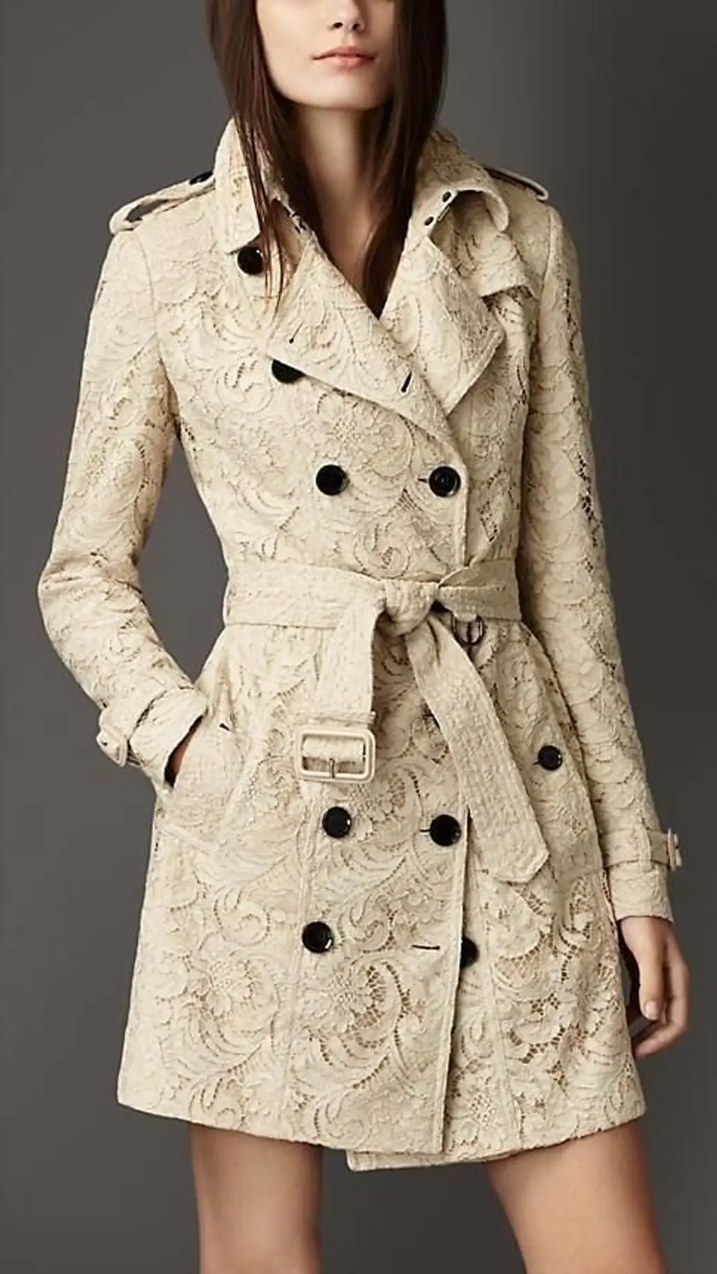 Cotton Lace Trench Coat