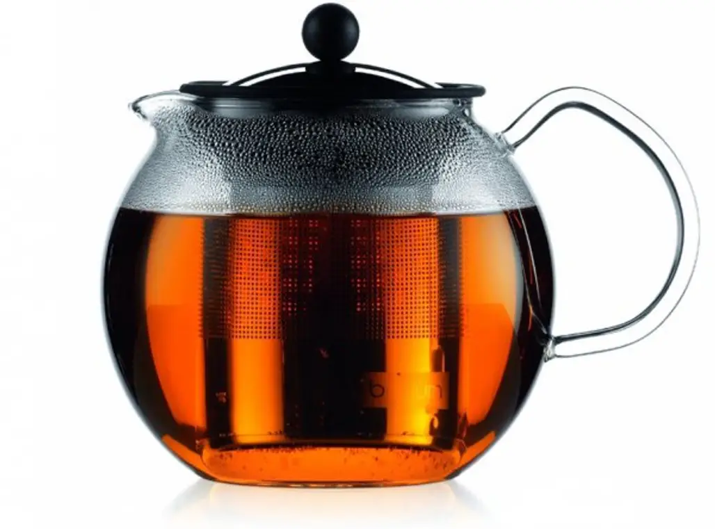 Assam 34-Ounce Glass Teapot with Stainless-Steel Filter