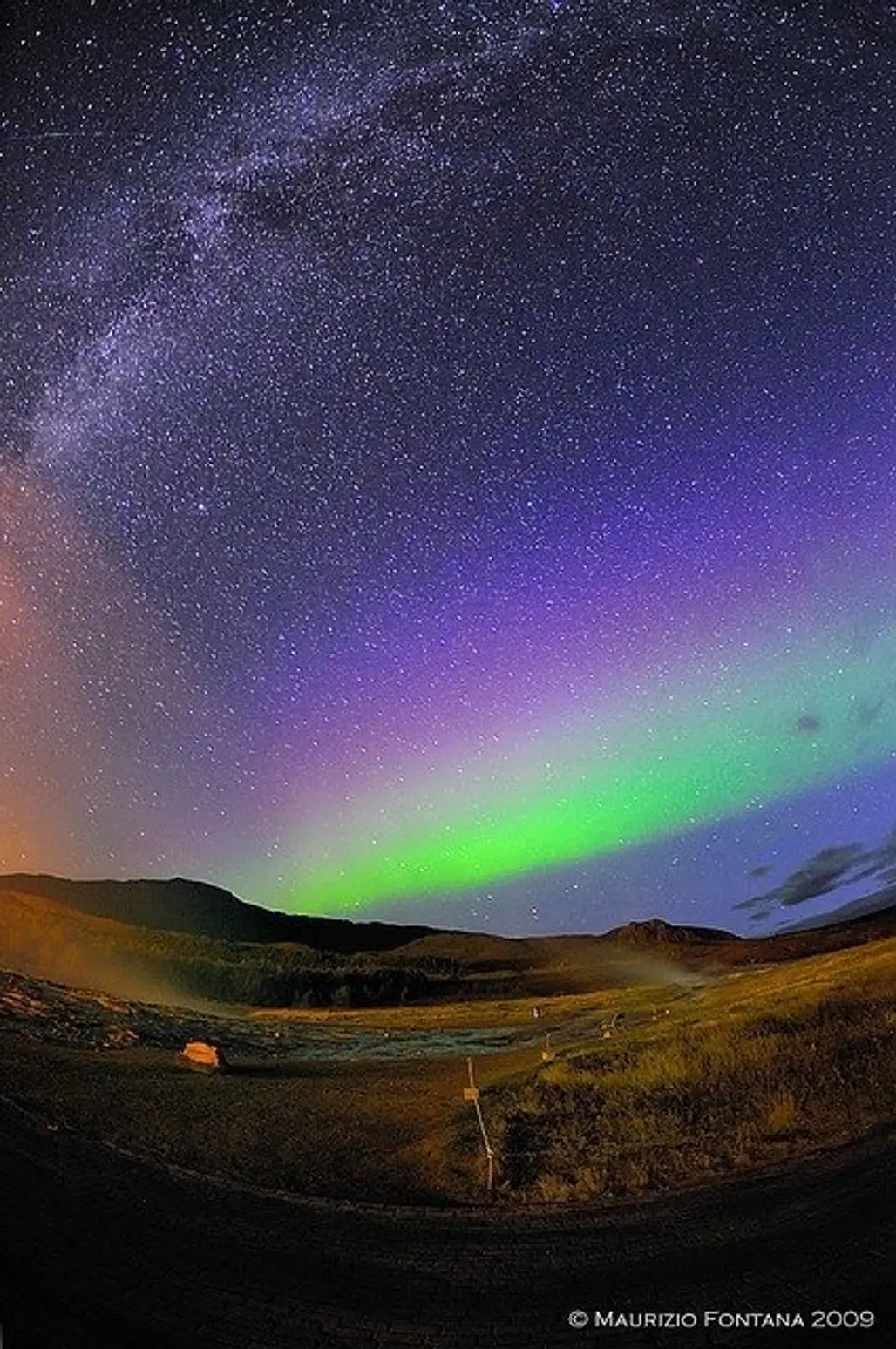 Aurora Borealis and the Milky Way, Iceland