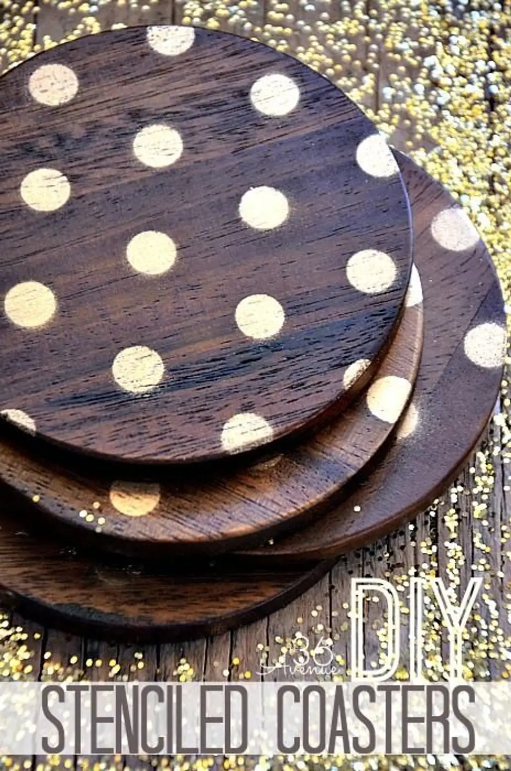DIY Stenciled Wood Coasters