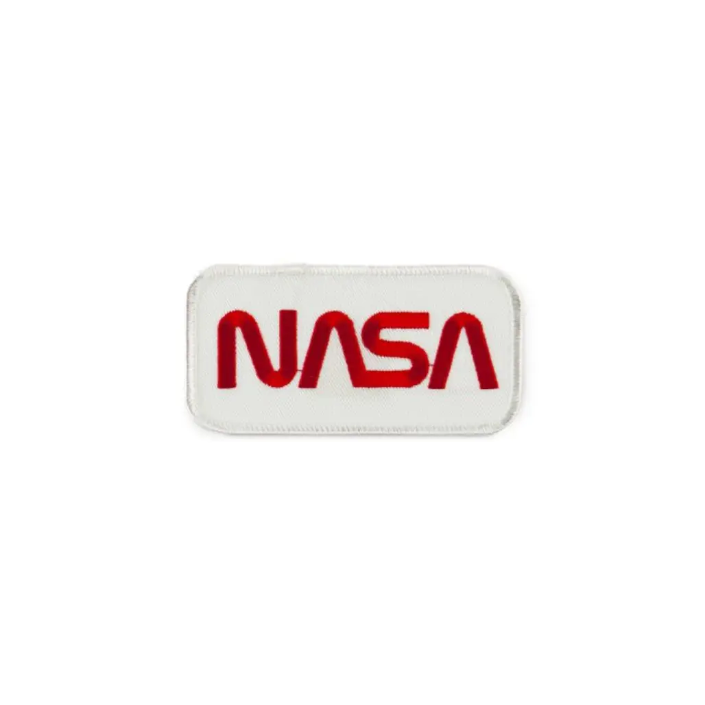 NASA Logo Embroidered Patch, White and Red