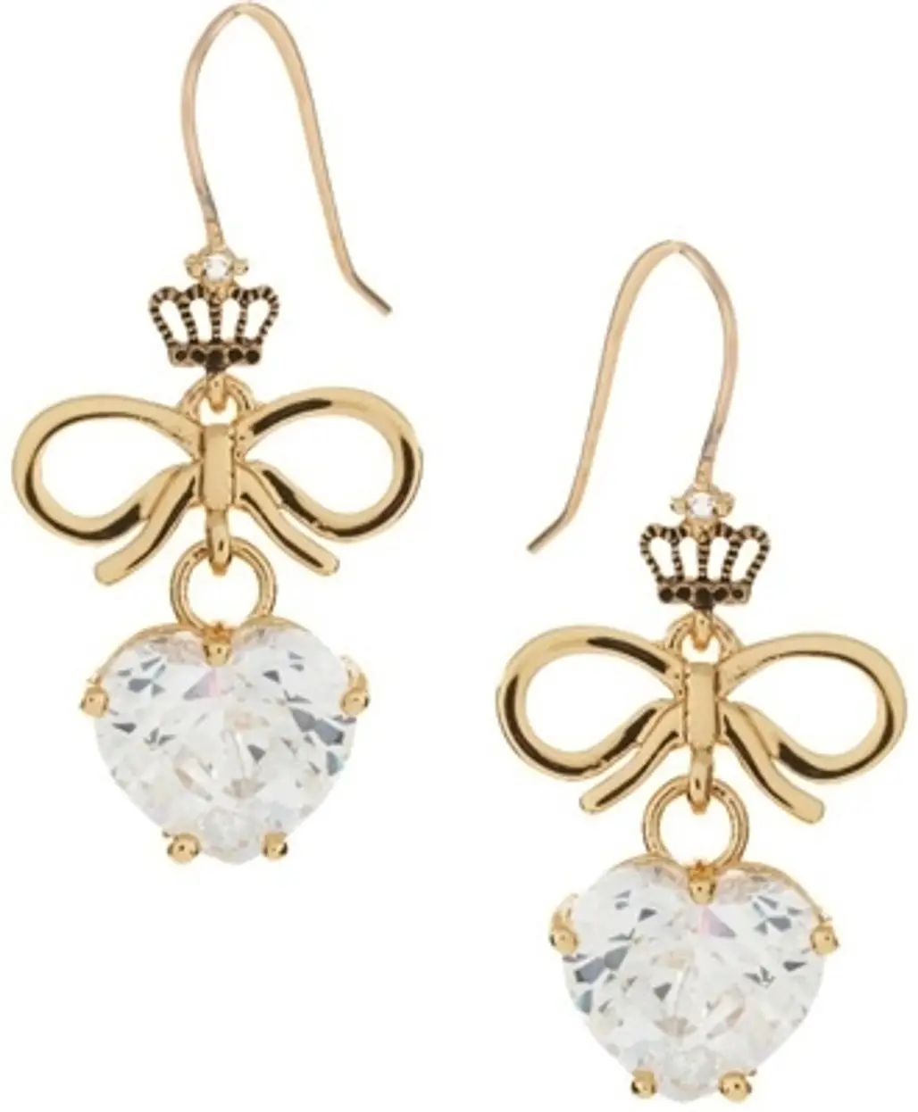 Gold and Crystal Drop Earrings
