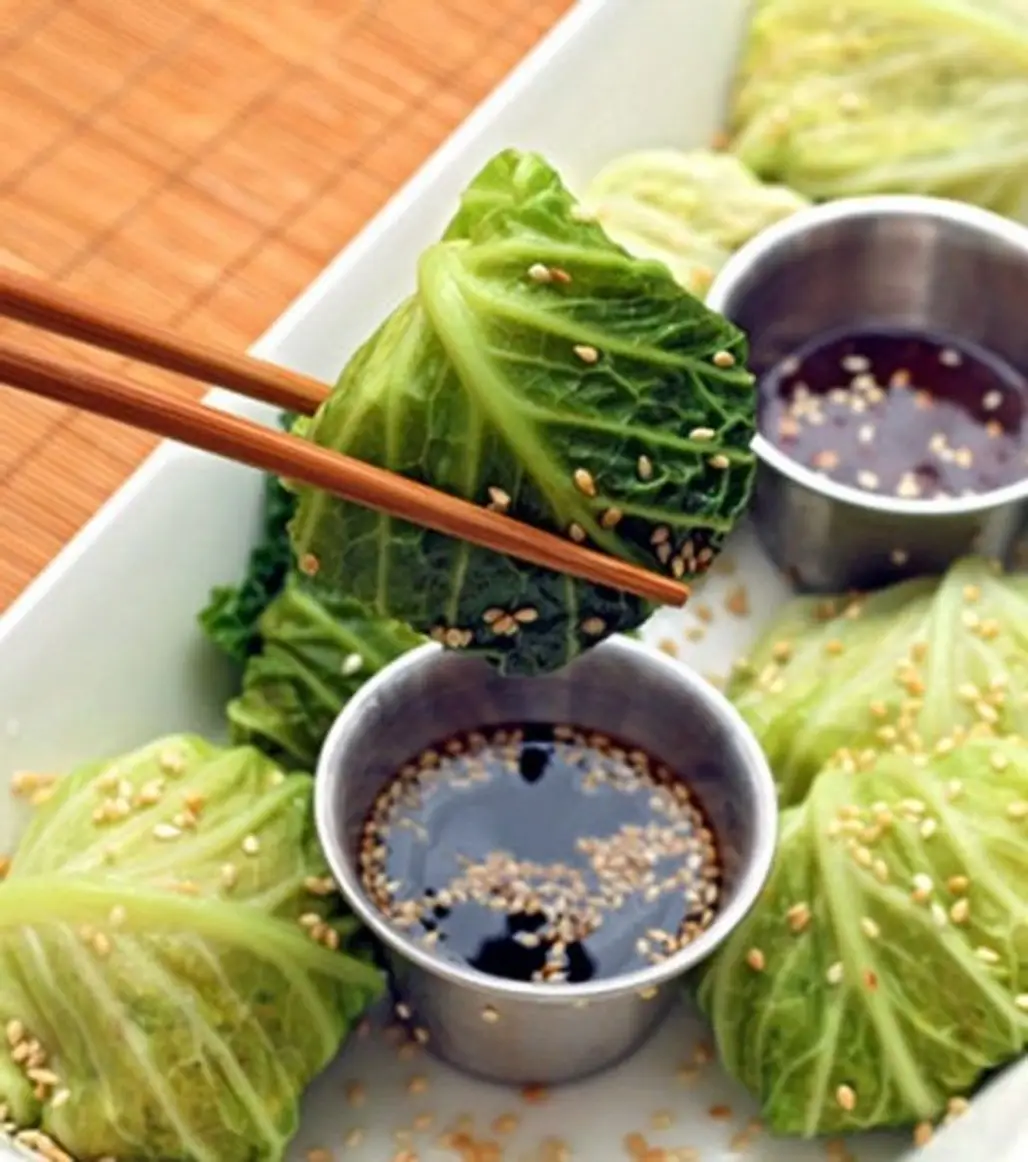 Steamed Asian Chicken Stuffed Cabbage