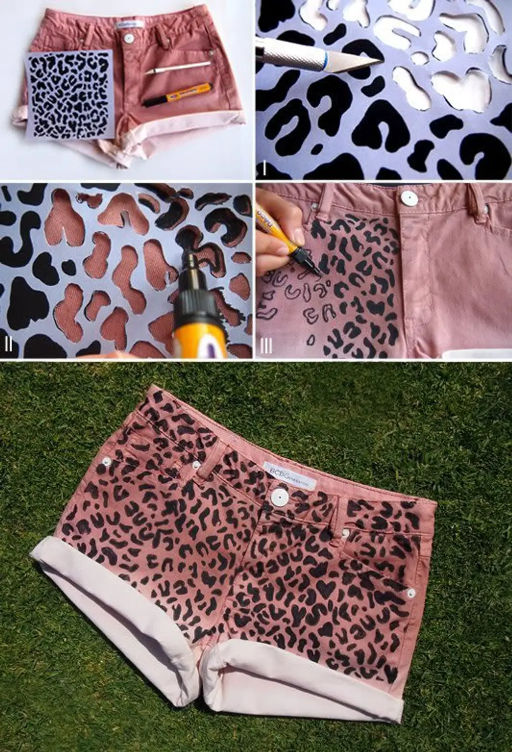 DIY Leopard Print Shorts