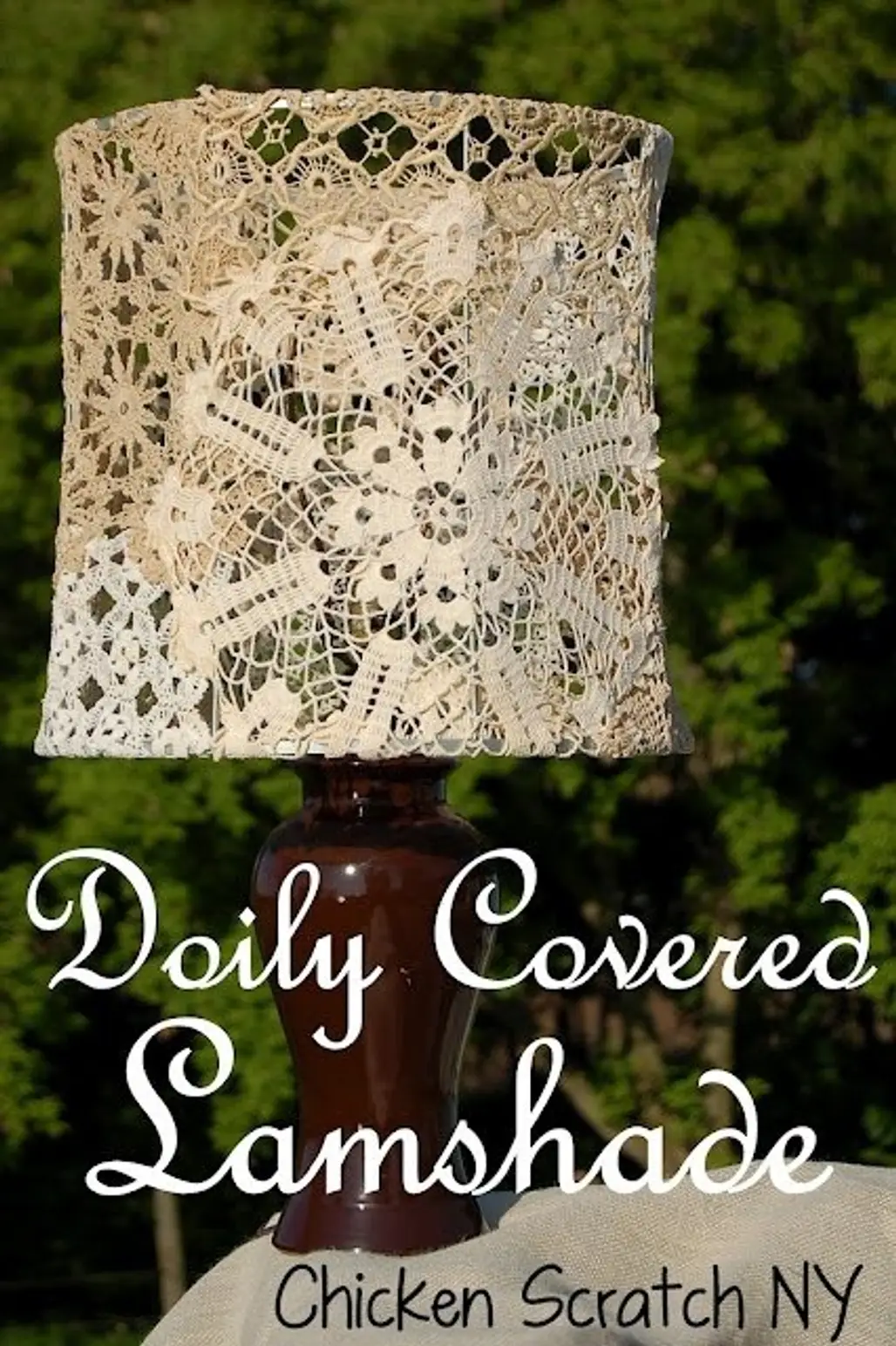 Doily Covered Lampshade