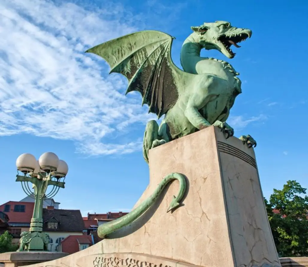 Dragon Bridge, statue, sculpture, monument, landmark,