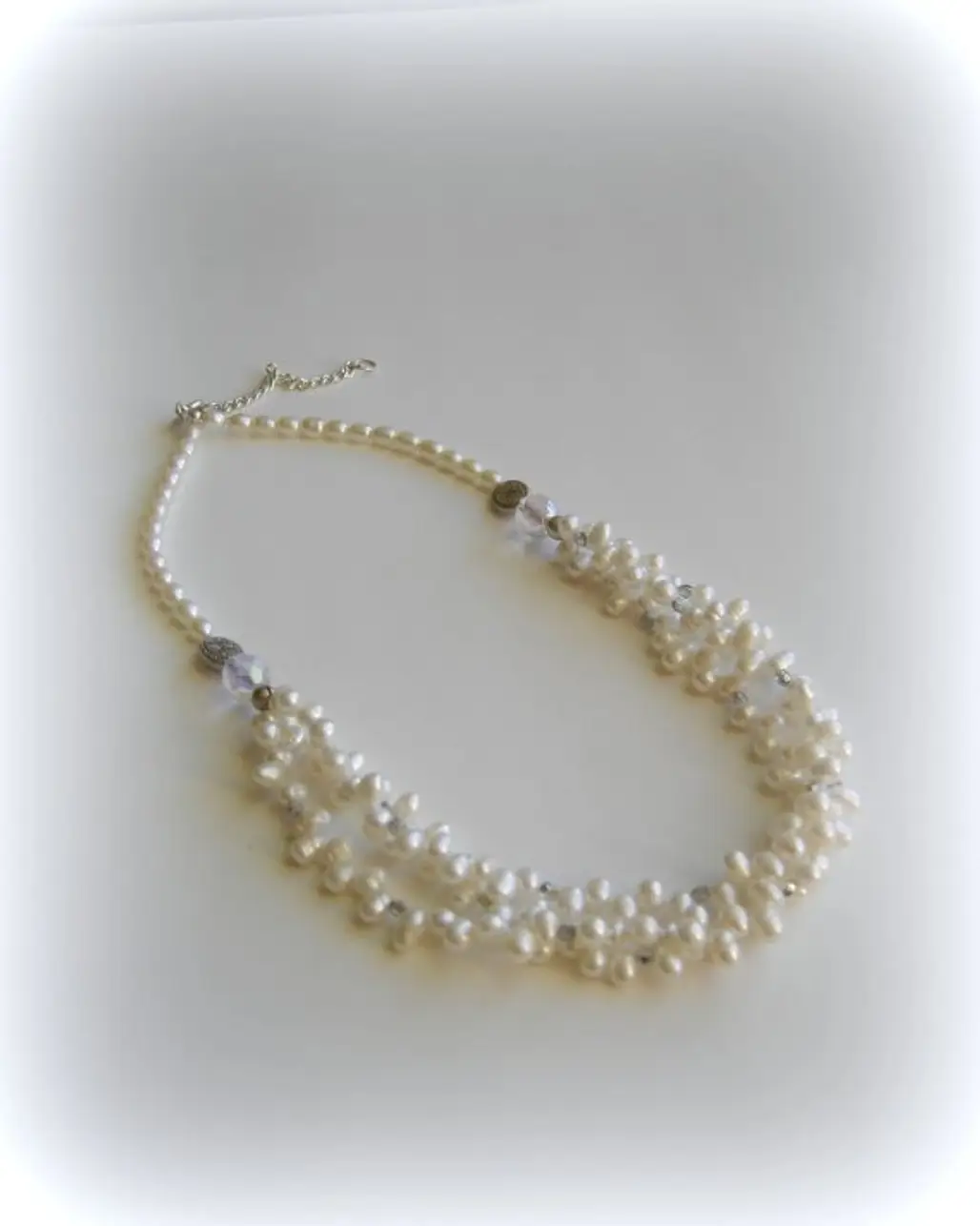 White Freshwater Pearls Statement Necklace