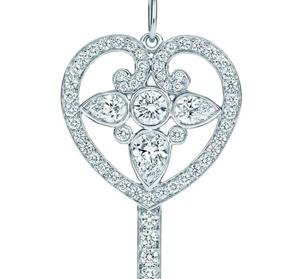 Tiffany Keys Ornate Heart Key Pendant