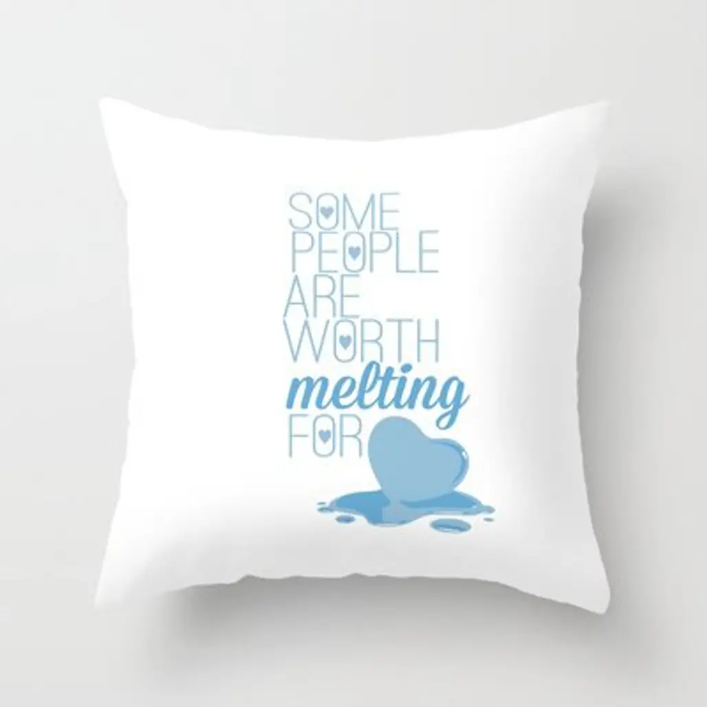 Some People Are Worth Melting for... Olaf Funny Quote Throw Pillow