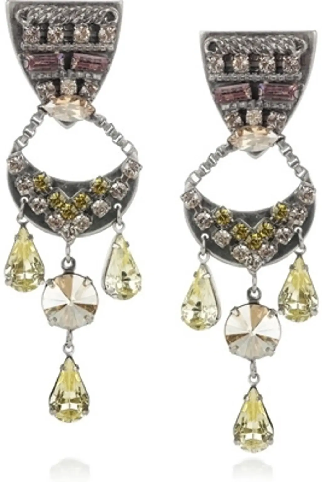 Dannijo Jelani Silver-Plated Swarovski Crystal Drop Earrings