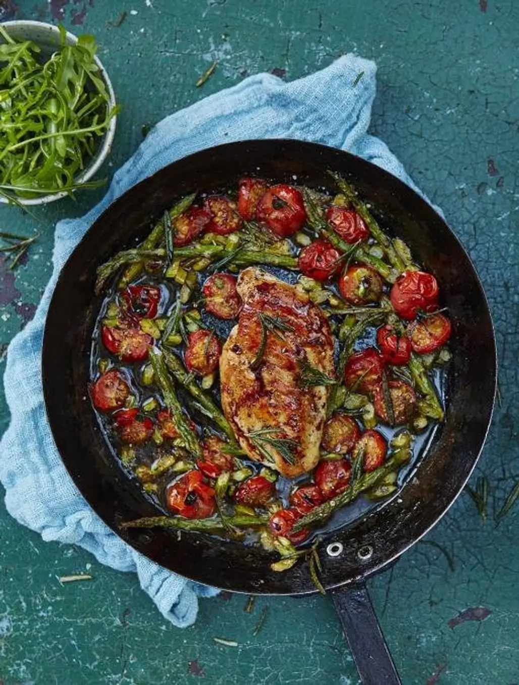 Roasted Chicken Breast with Cherry Tomatoes & Asparagus