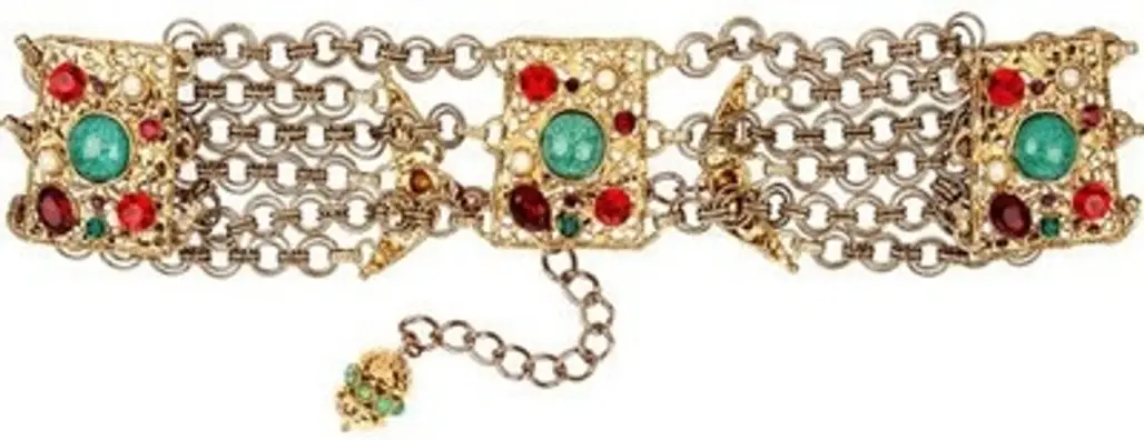 Dolce & Gabanna Crystal Embellished Brass Belt