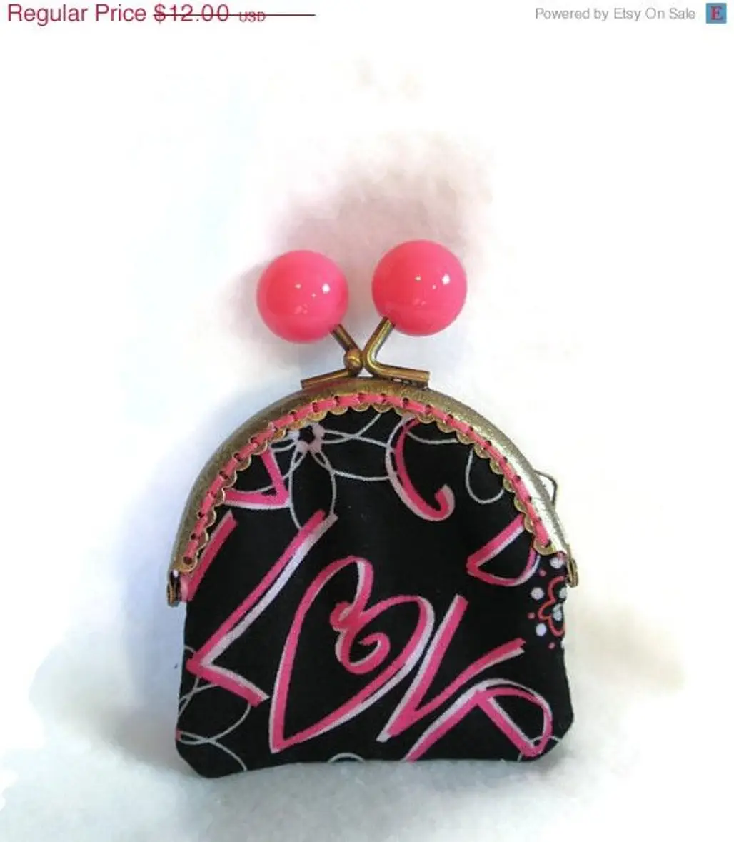 Pink and Black Coin Purse