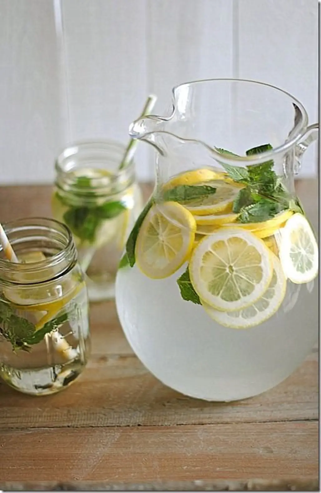Lemon Water with Fresh Mint