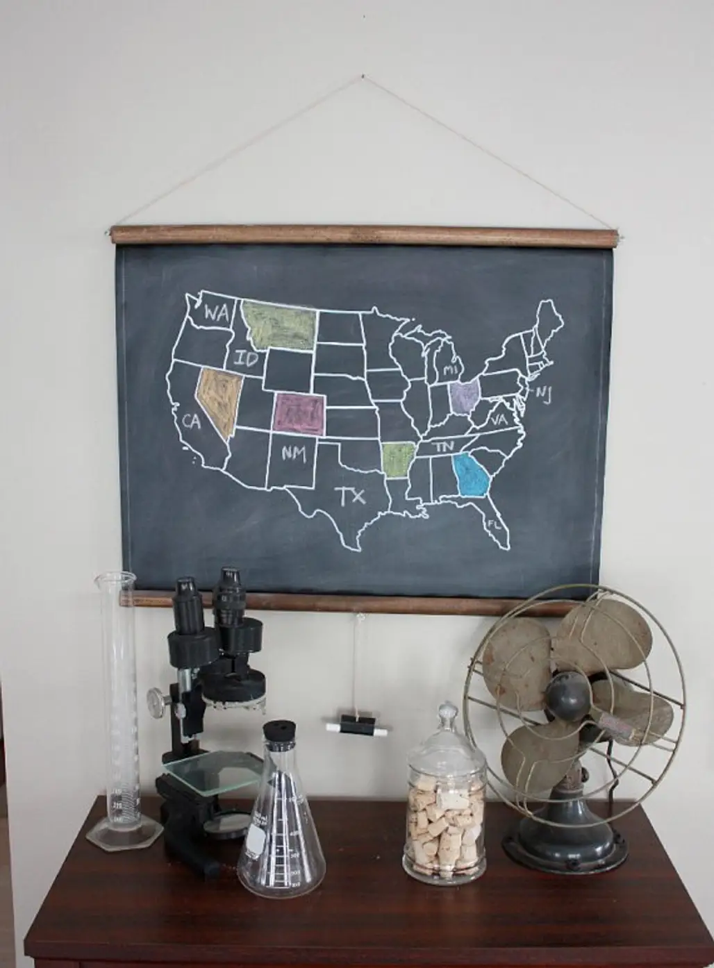 Use a Chalkboard Map to Continuously Add to Your Journeys