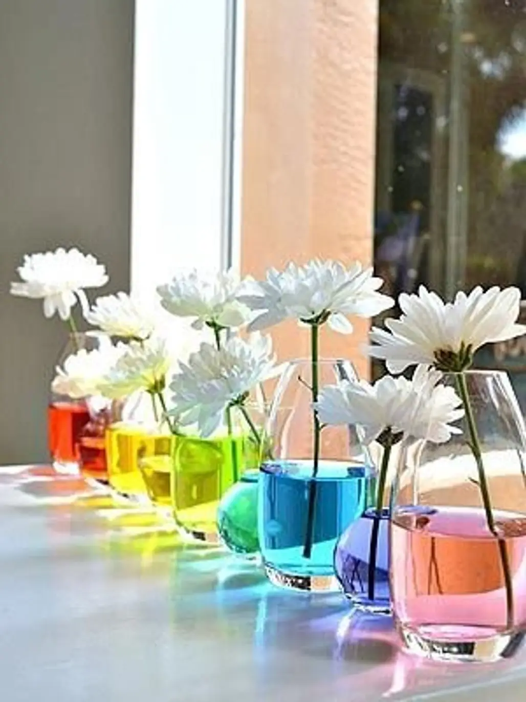 Tint Flower Water with Food Coloring