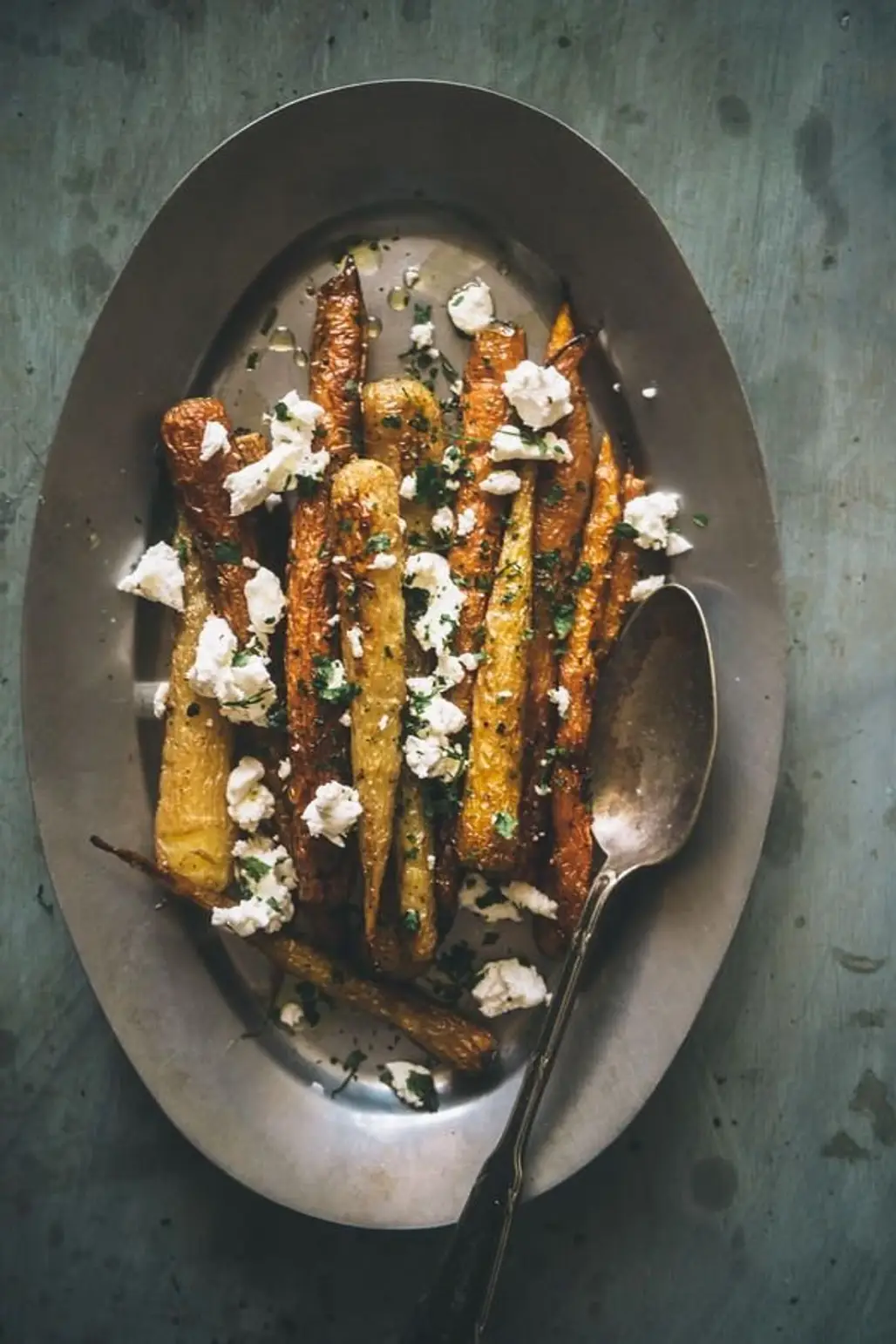 Roasted Carrots with Fennel and Goat Cheese