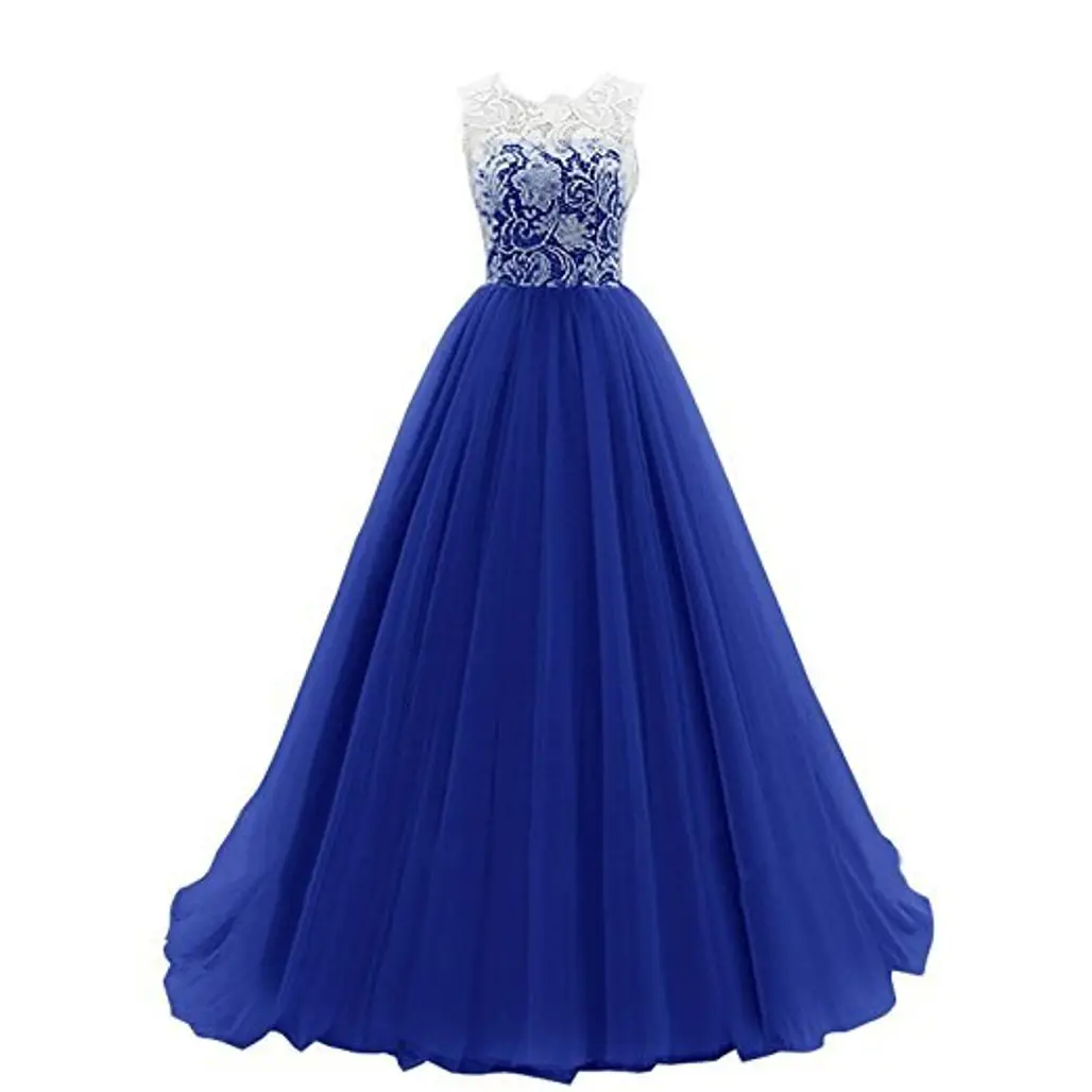 dress, gown, clothing, day dress, blue,