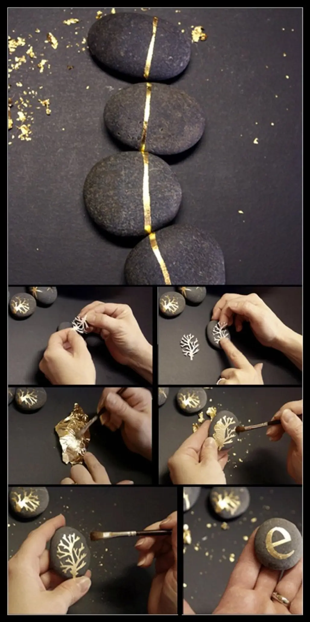 DIY Gold Leaf Rocks Are a Perfect Combo of Nature and Sparkle