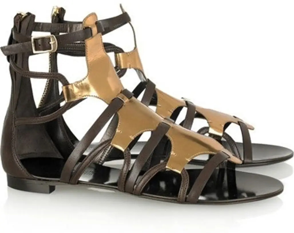Roberto Cavalli Patent-Leather Gladiator Sandals