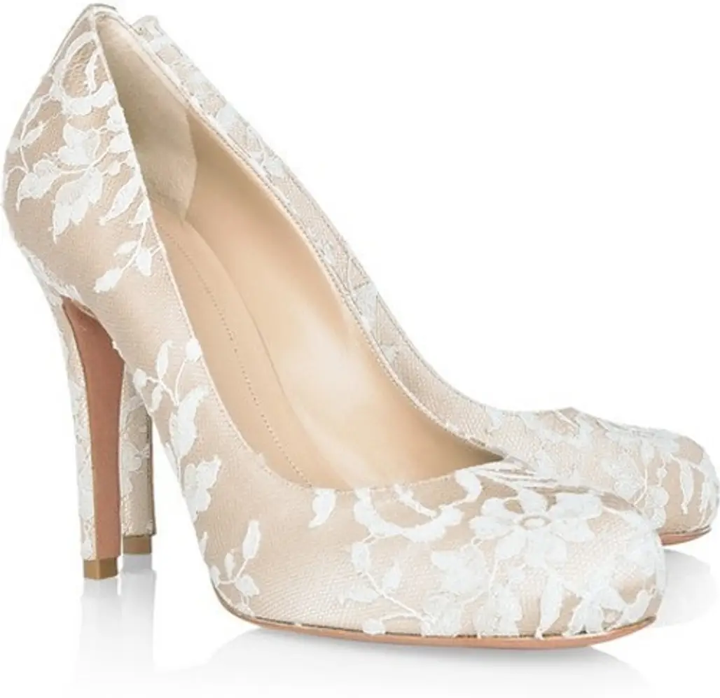 Lace Covered Satin Pumps by Alexander McQueen