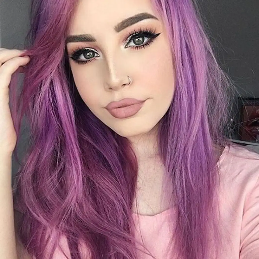 hair, human hair color, color, face, purple,