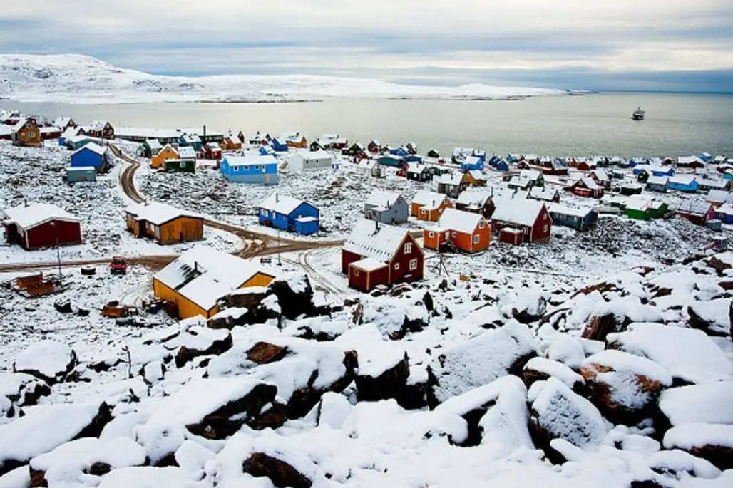 The Brightly Colored Houses of Ittoqqortoormiit in Greenland