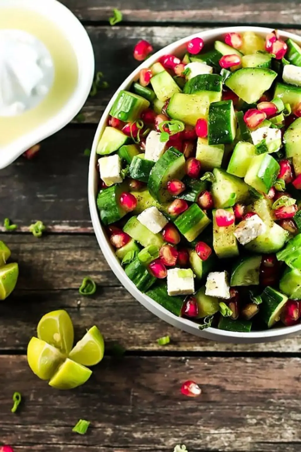 Cucumbers with Pomegranate and Feta Cheese