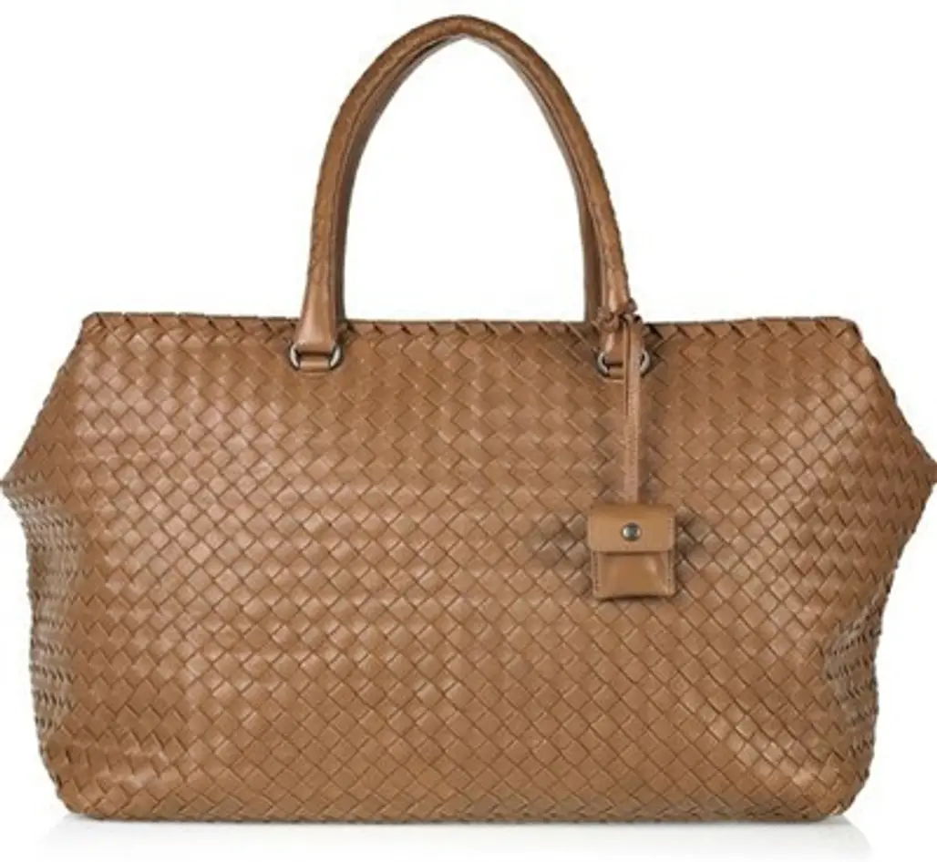 Bottega Veneta Brick Intrecciato Leather Weekend Bag