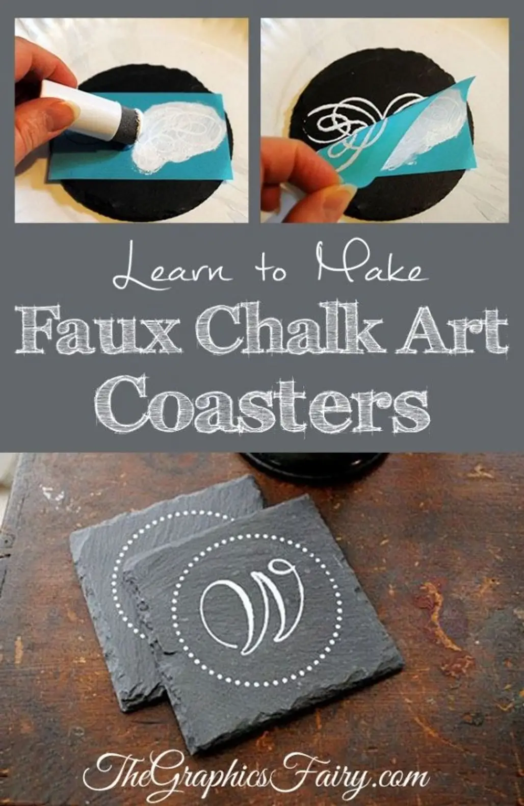 How to Make Faux Chalk Art Coasters