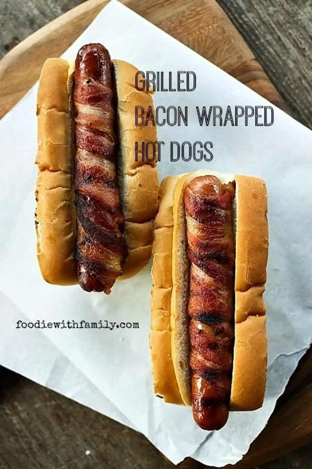 Grilled Bacon Wrapped Hot Dogs