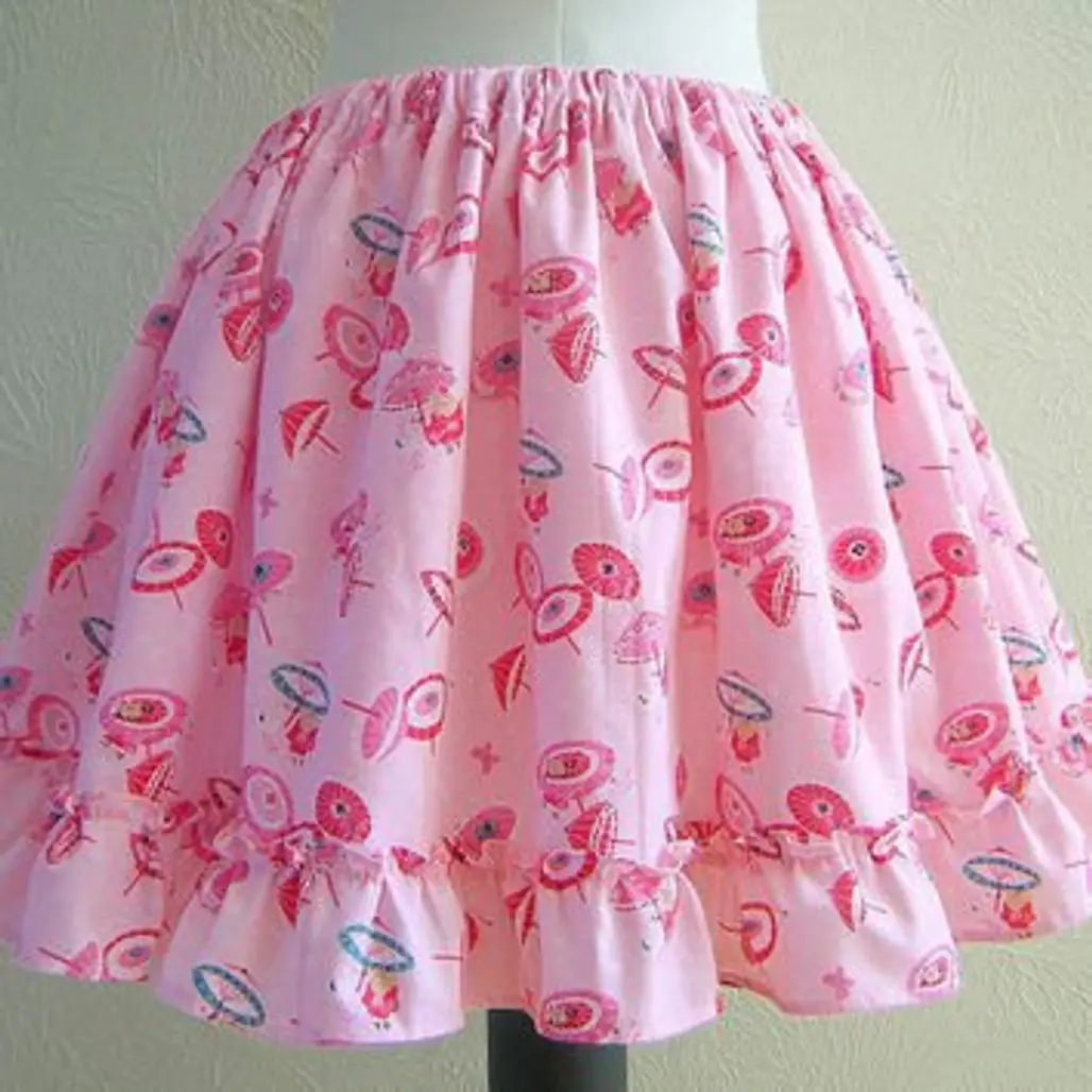 Full Skirt Pink Ruffle